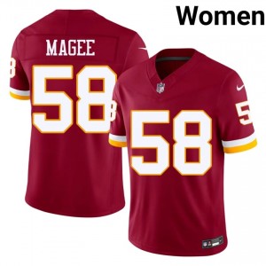 Washington Commanders Jordan Magee #58 Women Premium Football Embroidery Jersey - Burgundy Edition 62271381
