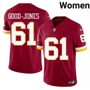 Washington Commanders Julian Good-Jones #61 Women Player Football Embroidery Jersey - Burgundy Edition 34024607