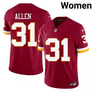 WAS Kaytron Allen #31 Women Essential Football Embroidery Jersey - Burgundy Edition 61884646