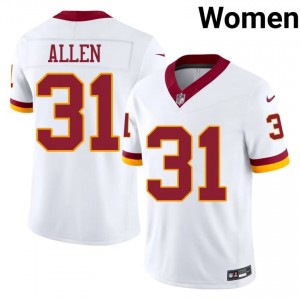 Kaytron Allen Washington Commanders #31 Women Player Football Stitched Jersey - White Edition 94025447
