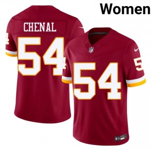 WAS Commanders Leo Chenal #54 Women Essential Football Embroidery Jersey - Burgundy Edition 84712632