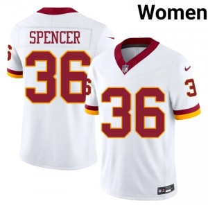 Malik Spencer WAS Commanders #36 Women Pro Cut Football Stitched Jersey - White Edition 53168567