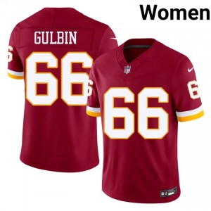 Commanders Matt Gulbin #66 Women Classic Football Embroidery Jersey - Burgundy Edition 37154754