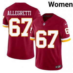 Washington Nick Allegretti #67 Women Authentic Football Embroidery Jersey - Burgundy Edition 30652247