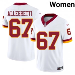 Nick Allegretti WAS #67 Women Limited Football Stitched Jersey - White Edition 37828483