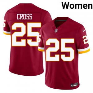WAS Commanders Nick Cross #25 Women Gameday Football Embroidery Jersey - Burgundy Edition 25671400