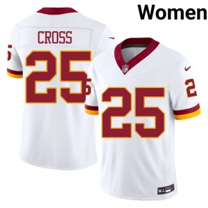 Nick Cross Washington Commanders #25 Women Premium Football Stitched Jersey - White Edition 88809789
