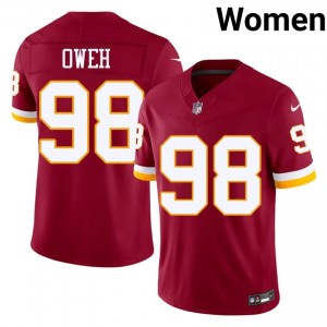 WAS Commanders Odafe Oweh #98 Women Durable Football Embroidery Jersey - Burgundy Edition 60903947