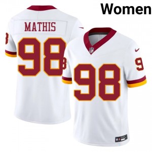 Phidarian Mathis Commanders #98 Women Exclusive Football Stitched Jersey - White Edition 55200686