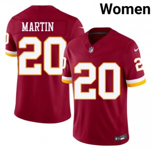 Washington Quan Martin #20 Women Gameday Football Embroidery Jersey - Burgundy Edition 54789919