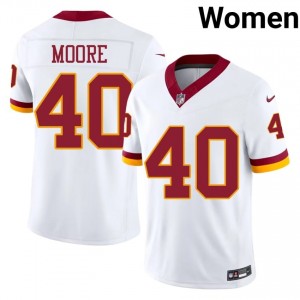 Quentin Moore Washington Commanders #40 Women Player Football Stitched Jersey - White Edition 62472803