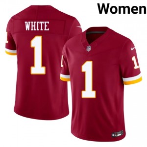 Commanders Rachaad White #1 Women Classic Football Embroidery Jersey - Burgundy Edition 81791939