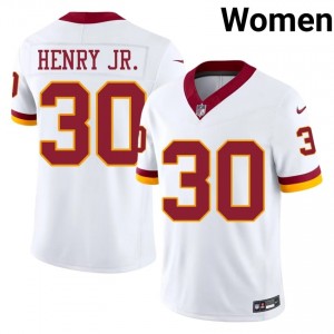 Robert Henry Jr. WAS #30 Women Essential Football Stitched Jersey - White Edition 64524630