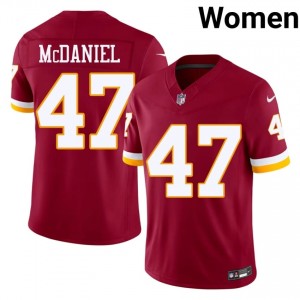 Commanders Robert McDaniel #47 Women NFL Football Embroidery Jersey - Burgundy Edition 29777002