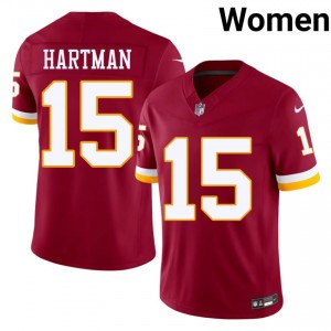 Commanders Sam Hartman #15 Women Pro Cut Football Embroidery Jersey - Burgundy Edition 13151249