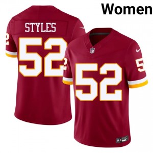 Washington Commanders Sonny Styles #52 Women Durable Football Embroidery Jersey - Burgundy Edition 48195546