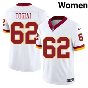 Tanoa Togiai WAS Commanders #62 Women Exclusive Football Stitched Jersey - White Edition 33301750