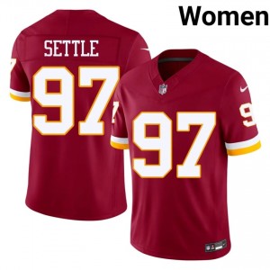 WAS Tim Settle #97 Women Premium Football Embroidery Jersey - Burgundy Edition 74977059