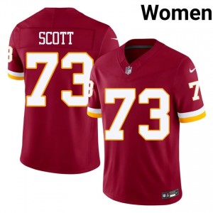 Washington Trent Scott #73 Women Pro Cut Football Embroidery Jersey - Burgundy Edition 48145443