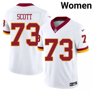Trent Scott WAS #73 Women Classic Football Stitched Jersey - White Edition 30986002
