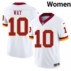 Tress Way Commanders #10 Women NFL Football Stitched Jersey - White Edition 63293669