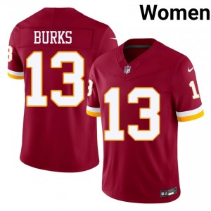 Washington Commanders Treylon Burks #13 Women Moisture Wicking Football Embroidery Jersey - Burgundy Edition 77495451