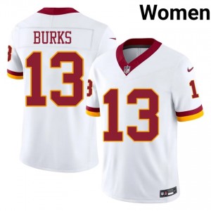 Treylon Burks Commanders #13 Women Durable Football Stitched Jersey - White Edition 53246285