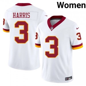Will Harris Commanders #3 Women Player Football Stitched Jersey - White Edition 20781474