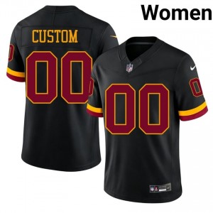 #00 Custom Commanders Women Classic Football Stitch Jersey - Black Edition 92165595