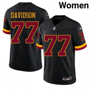 #77 DJ Davidson Washington Women Pro Cut Football Sewn Jersey - Black Edition 27953224