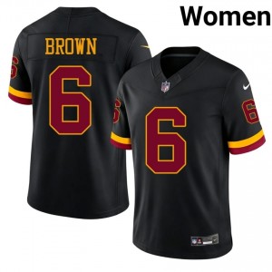 #6 Dyami Brown Commanders Women Premium Football Stitch Jersey - Black Edition 86371132