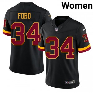 #34 Jerome Ford Commanders Women Exclusive Football Stitch Jersey - Black Edition 33278232