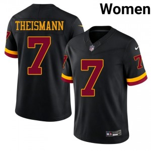 #7 Joe Theismann WAS Commanders Women Elite Thread Football Sewn Jersey - Black Edition 27833444