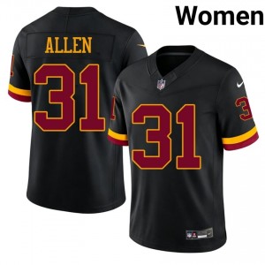 #31 Kaytron Allen Commanders Women NFL Football Stitch Jersey - Black Edition 35180456