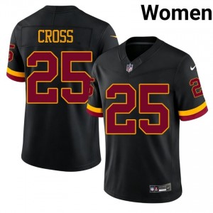 #25 Nick Cross Commanders Women Authentic Football Sewn Jersey - Black Edition 36126682