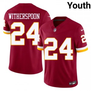 WAS Ahkello Witherspoon #24 Youth Durable Football Embroidery Jersey - Burgundy Edition 64028538