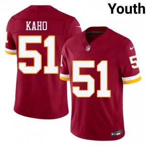 Commanders Ale Kaho #51 Youth Premium Football Embroidery Jersey - Burgundy Edition 85640148
