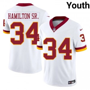 Antonio Hamilton Sr. Washington #34 Youth Pro Cut Football Stitched Jersey - White Edition 37835596