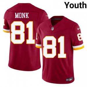 WAS Commanders Art Monk #81 Youth Classic Football Embroidery Jersey - Burgundy Edition 45408023