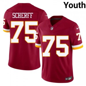 WAS Brandon Scherff #75 Youth Premium Football Embroidery Jersey - Burgundy Edition 53452093