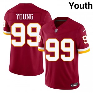 WAS Commanders Chase Young #99 Youth Essential Football Embroidery Jersey - Burgundy Edition 18614996
