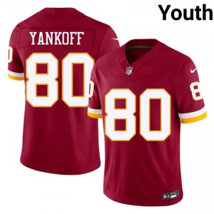 Commanders Colson Yankoff #80 Youth NFL Football Embroidery Jersey - Burgundy Edition 54283297