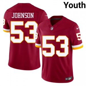Washington D.J. Johnson #53 Youth Authentic Football Embroidery Jersey - Burgundy Edition 92302538
