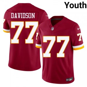 WAS DJ Davidson #77 Youth Classic Football Embroidery Jersey - Burgundy Edition 78596234
