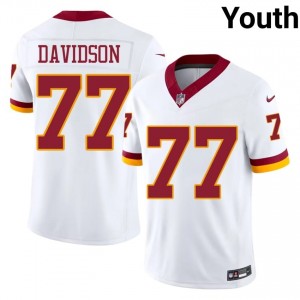 DJ Davidson Washington Commanders #77 Youth Moisture Wicking Football Stitched Jersey - White Edition 79121728