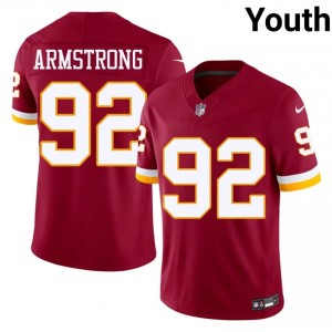 Commanders Dorance Armstrong #92 Youth Elite Thread Football Embroidery Jersey - Burgundy Edition 25825341