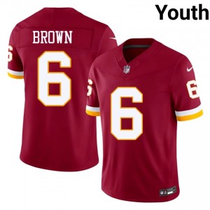 WAS Commanders Dyami Brown #6 Youth Authentic Football Embroidery Jersey - Burgundy Edition 88109723