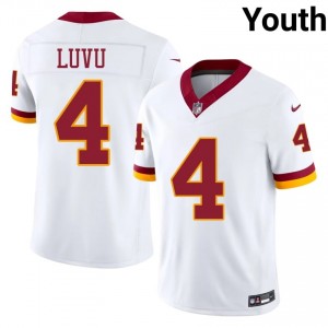 Frankie Luvu Washington #4 Youth Iconic Football Stitched Jersey - White Edition 86946359
