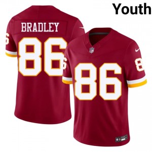 Commanders Jaden Bradley #86 Youth Classic Football Embroidery Jersey - Burgundy Edition 47238536