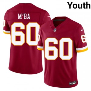 WAS Commanders Jeffrey M'ba #60 Youth Player Football Embroidery Jersey - Burgundy Edition 47634535
